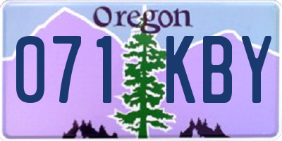 OR license plate 071KBY