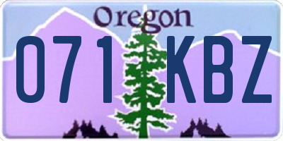 OR license plate 071KBZ