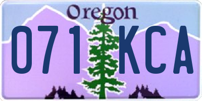 OR license plate 071KCA