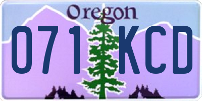 OR license plate 071KCD