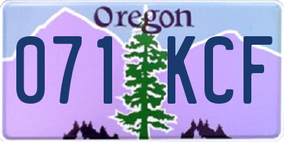 OR license plate 071KCF