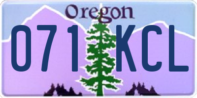 OR license plate 071KCL