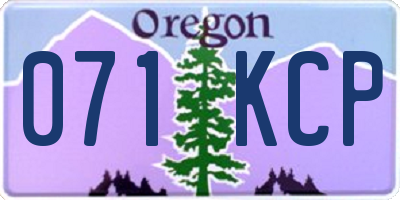 OR license plate 071KCP