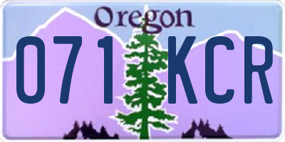 OR license plate 071KCR