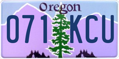 OR license plate 071KCU