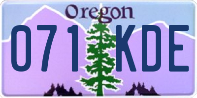 OR license plate 071KDE