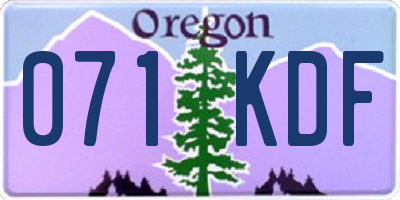 OR license plate 071KDF