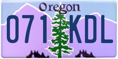 OR license plate 071KDL