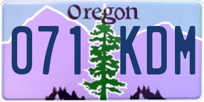 OR license plate 071KDM