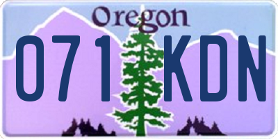 OR license plate 071KDN