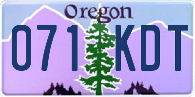 OR license plate 071KDT