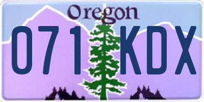 OR license plate 071KDX