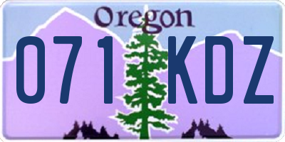 OR license plate 071KDZ