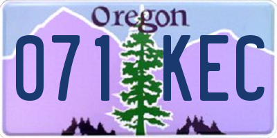 OR license plate 071KEC