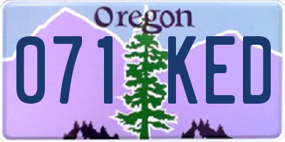 OR license plate 071KED