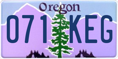 OR license plate 071KEG