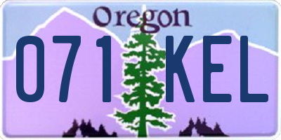 OR license plate 071KEL