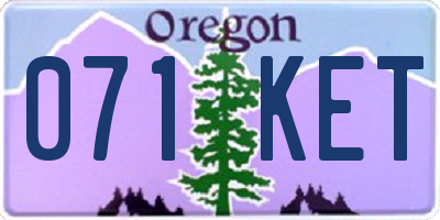 OR license plate 071KET