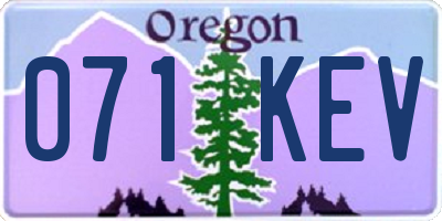 OR license plate 071KEV