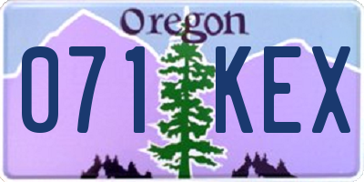 OR license plate 071KEX