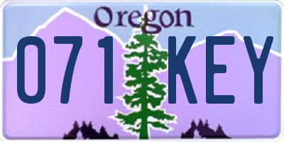 OR license plate 071KEY