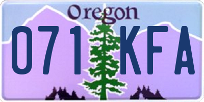 OR license plate 071KFA