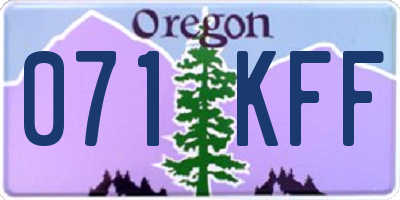 OR license plate 071KFF