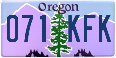 OR license plate 071KFK