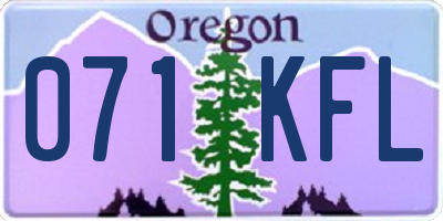OR license plate 071KFL