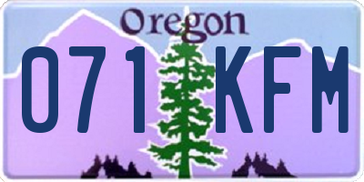 OR license plate 071KFM