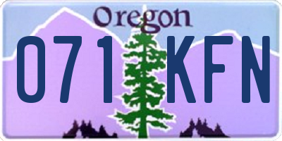 OR license plate 071KFN