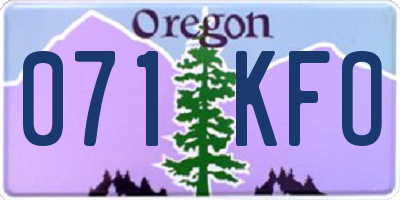 OR license plate 071KFO