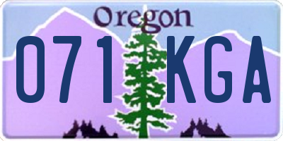 OR license plate 071KGA