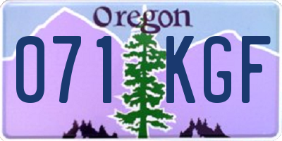 OR license plate 071KGF