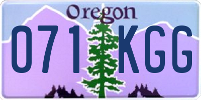 OR license plate 071KGG