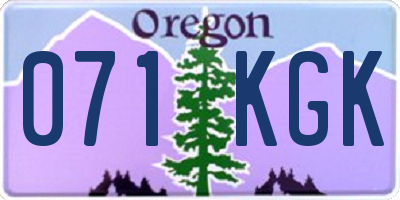 OR license plate 071KGK