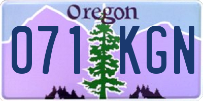 OR license plate 071KGN