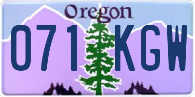 OR license plate 071KGW