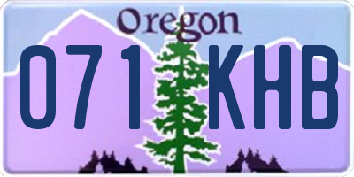 OR license plate 071KHB