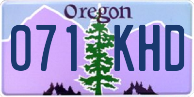 OR license plate 071KHD