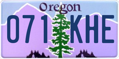OR license plate 071KHE