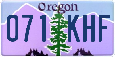 OR license plate 071KHF