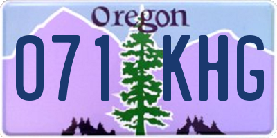 OR license plate 071KHG