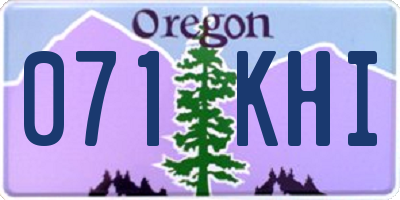OR license plate 071KHI