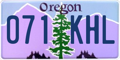 OR license plate 071KHL