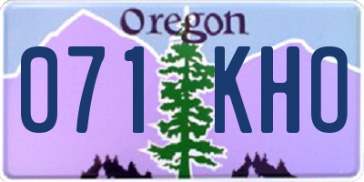 OR license plate 071KHO