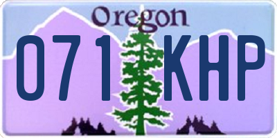 OR license plate 071KHP