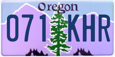 OR license plate 071KHR
