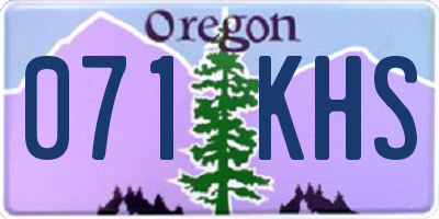 OR license plate 071KHS