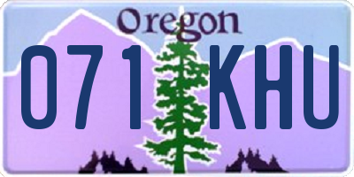 OR license plate 071KHU